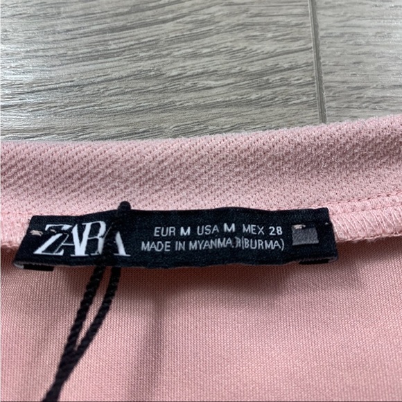 Zara Faux Suede Pink Mod Short Sleeve Shift Mini Dress - Picture 5 of 9